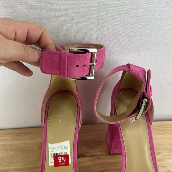 Michael Kors Tara Gem Platform Sandels- Pink- Size 9.5 M- NWOB - Picture 3 of 10
